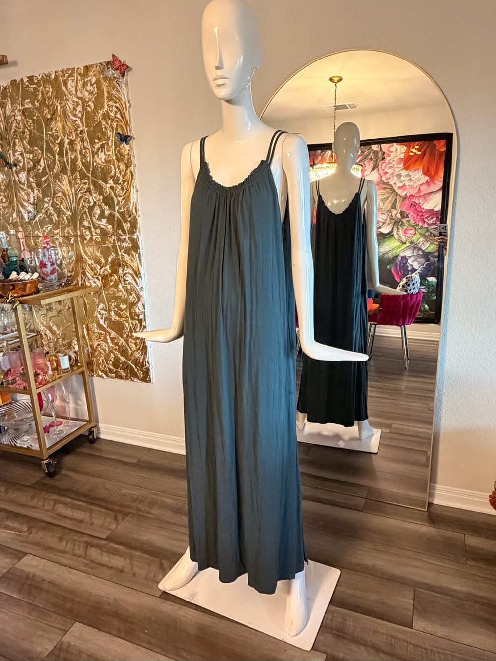 Soma Teal Sleeveless Maxi Dress with Spaghetti Straps